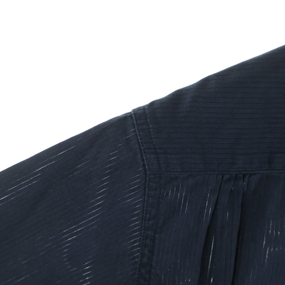 AT LAST & CO(アットラスト) WORK SHIRT ストライプ半袖ワークシャツ ネイビー