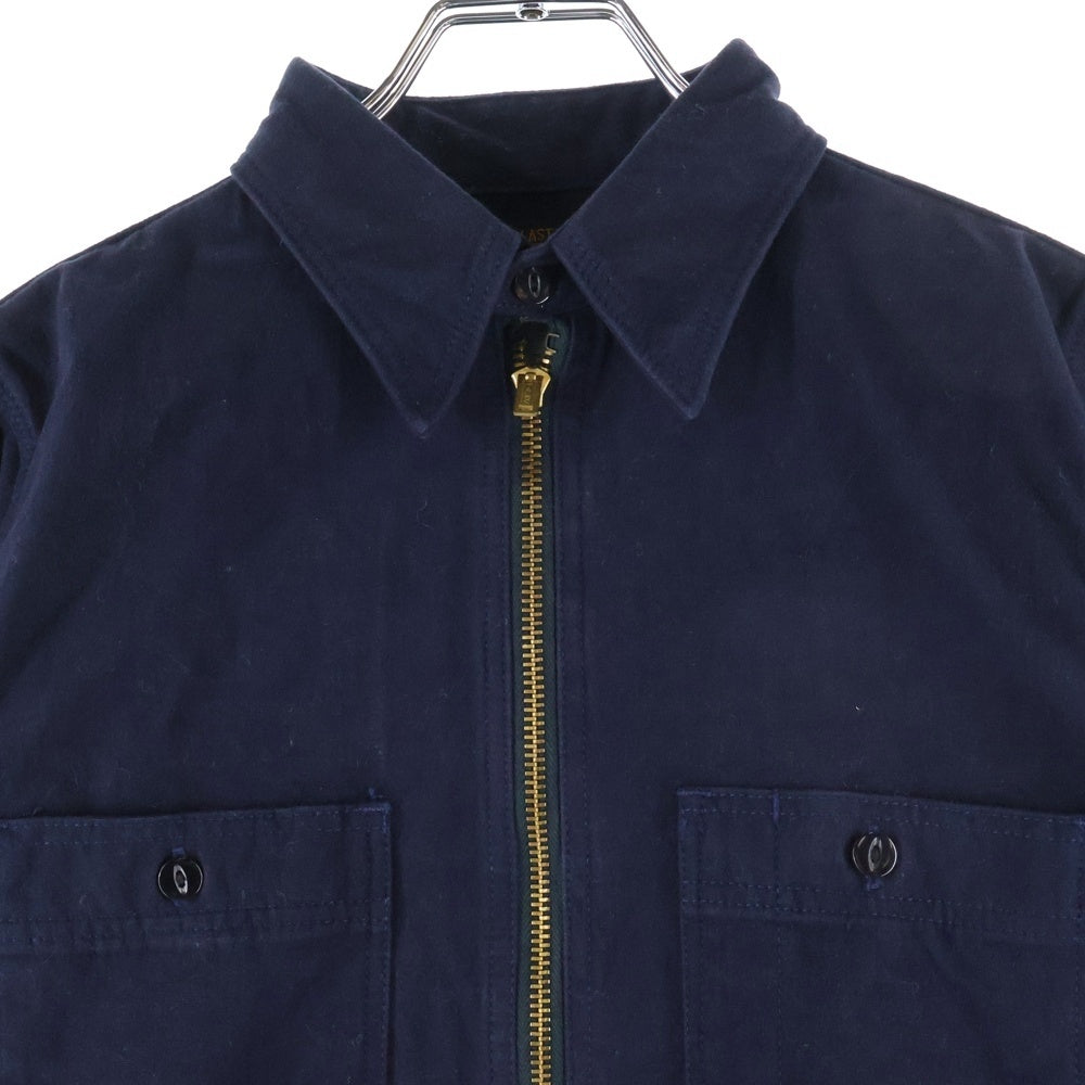 AT LAST & CO(アットラスト) HALF ZIP SHIRT シャモア ハーフジップ長袖シャツ ネイビー