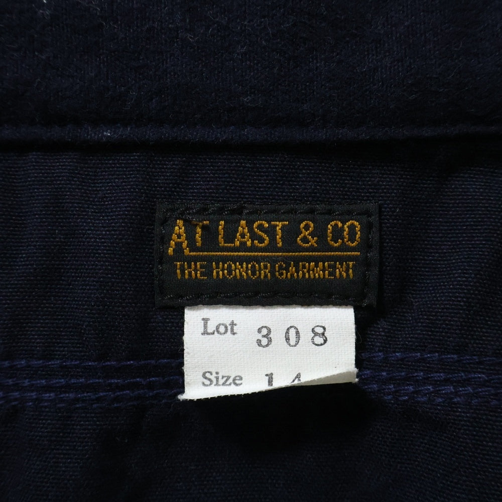 AT LAST & CO(アットラスト) HALF ZIP SHIRT シャモア ハーフジップ長袖シャツ ネイビー