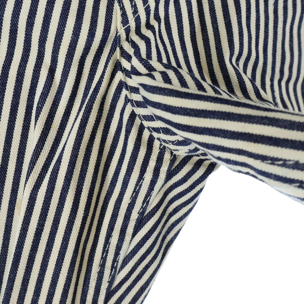 AT LAST & CO(アットラスト) FATIGUE TROUSERS ヒッコリーデニム ファティーグパンツ ホワイト/ネイビー