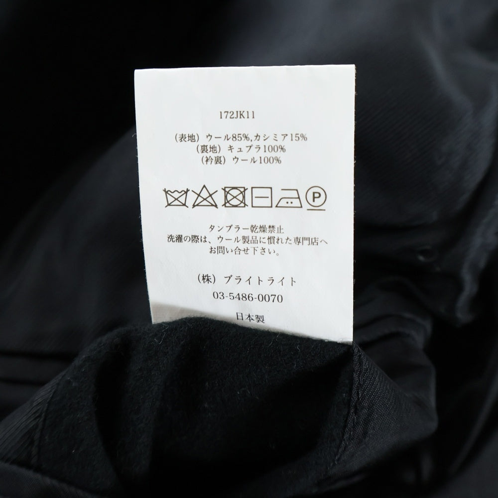 OLD JOE(オールドジョー) BEAVER CLOTH DOUBLE BREASTED COAT ビーバークロス ダブルブレスト カシミヤ混 ウールロングコート ブラック 172JK11