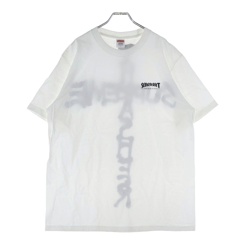 SUPREME(シュプリーム) 24AW ×THRASHER Cross Tee スラッシャー クロス クルーネック半袖Tシャツ カットソー ホワイト