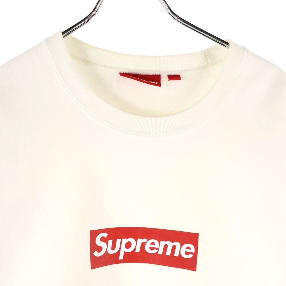 SUPREME(シュプリーム) 25SS Washed Box Logo Crewneck ウォッシュド加工 ボックスロゴ クルーネックスウェットトレーナー ホワイト