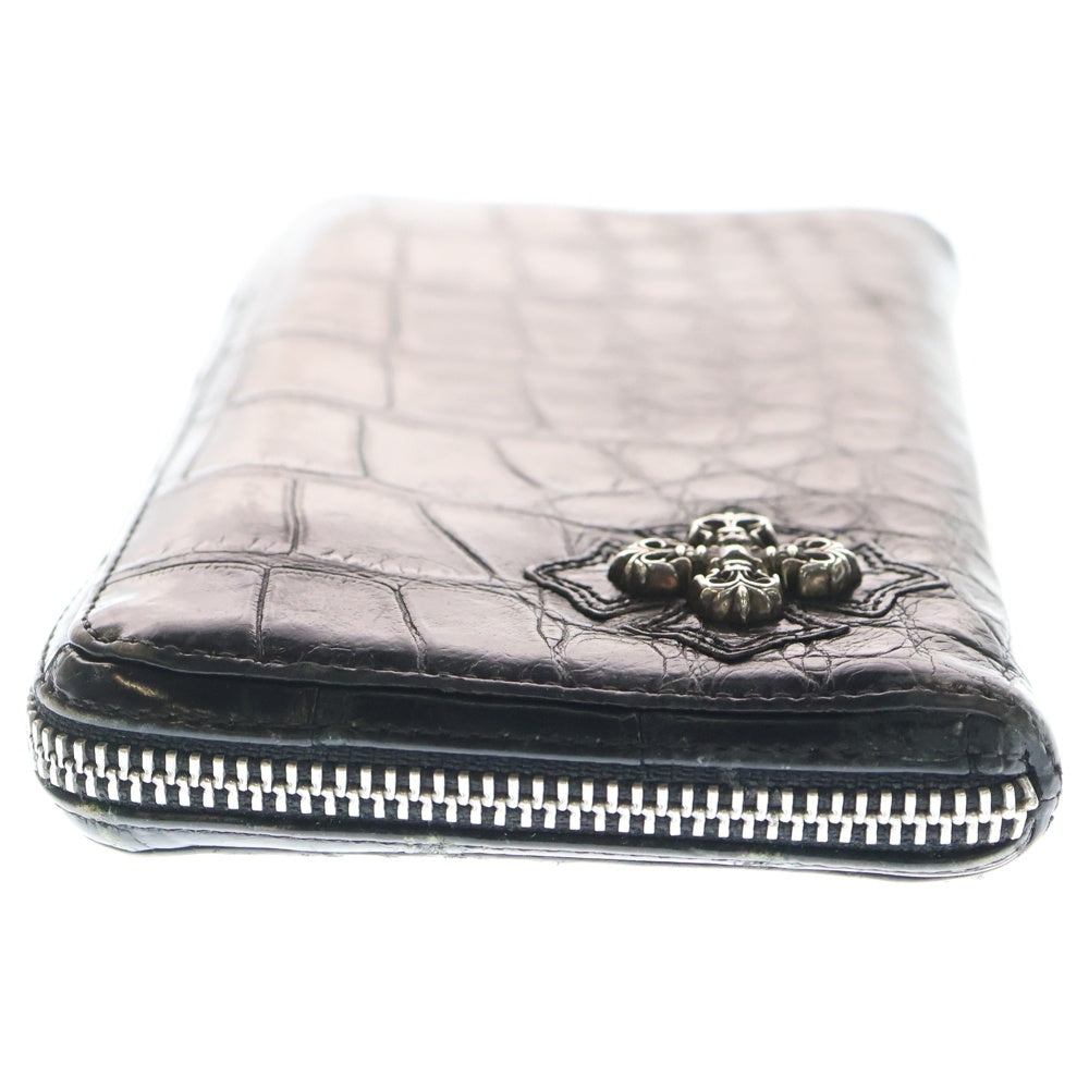 CHROME HEARTS(クロムハーツ) REC F ZIP フィリグリープラス装飾 レザーウォレット 長財布 ブラック