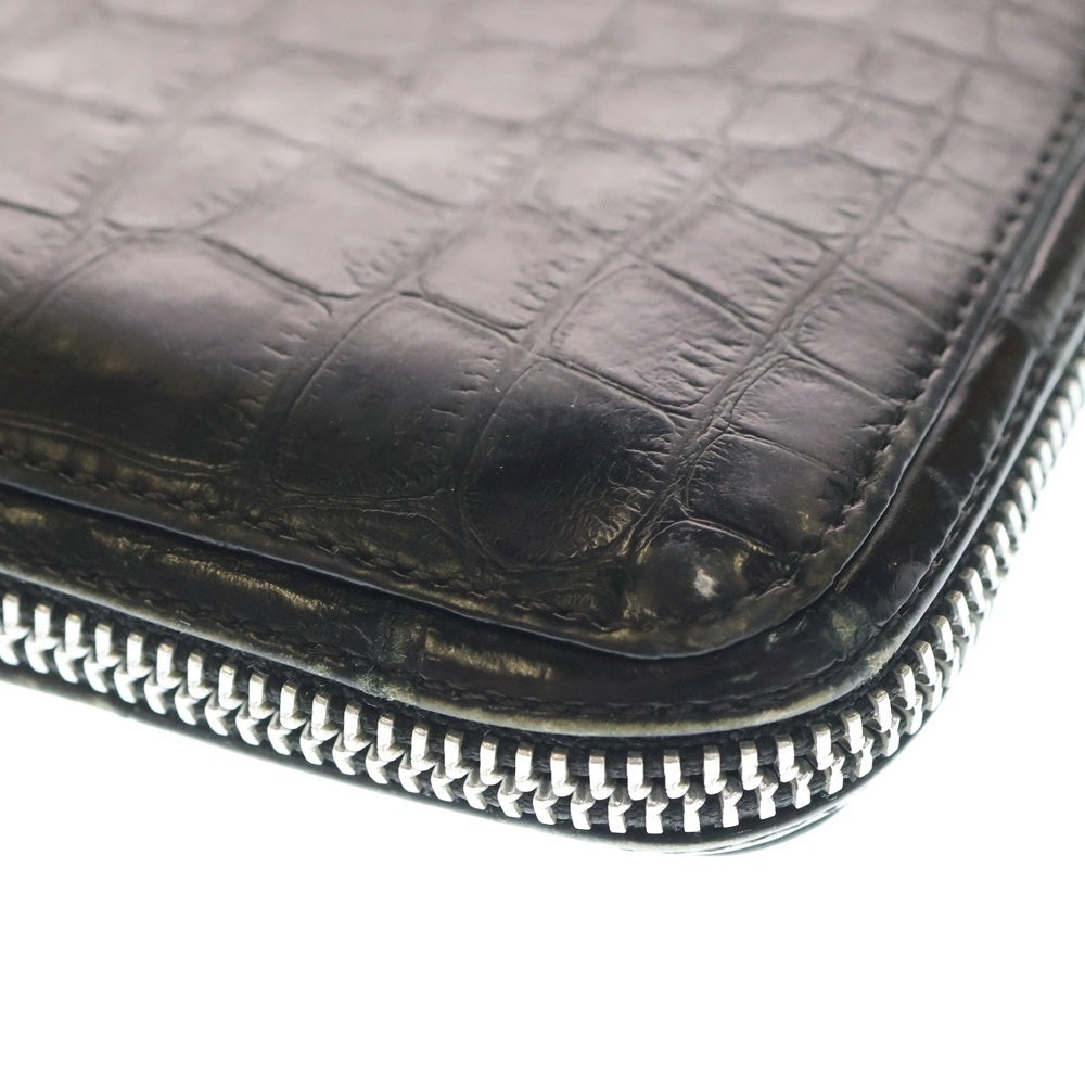 CHROME HEARTS(クロムハーツ) REC F ZIP フィリグリープラス装飾 レザーウォレット 長財布 ブラック