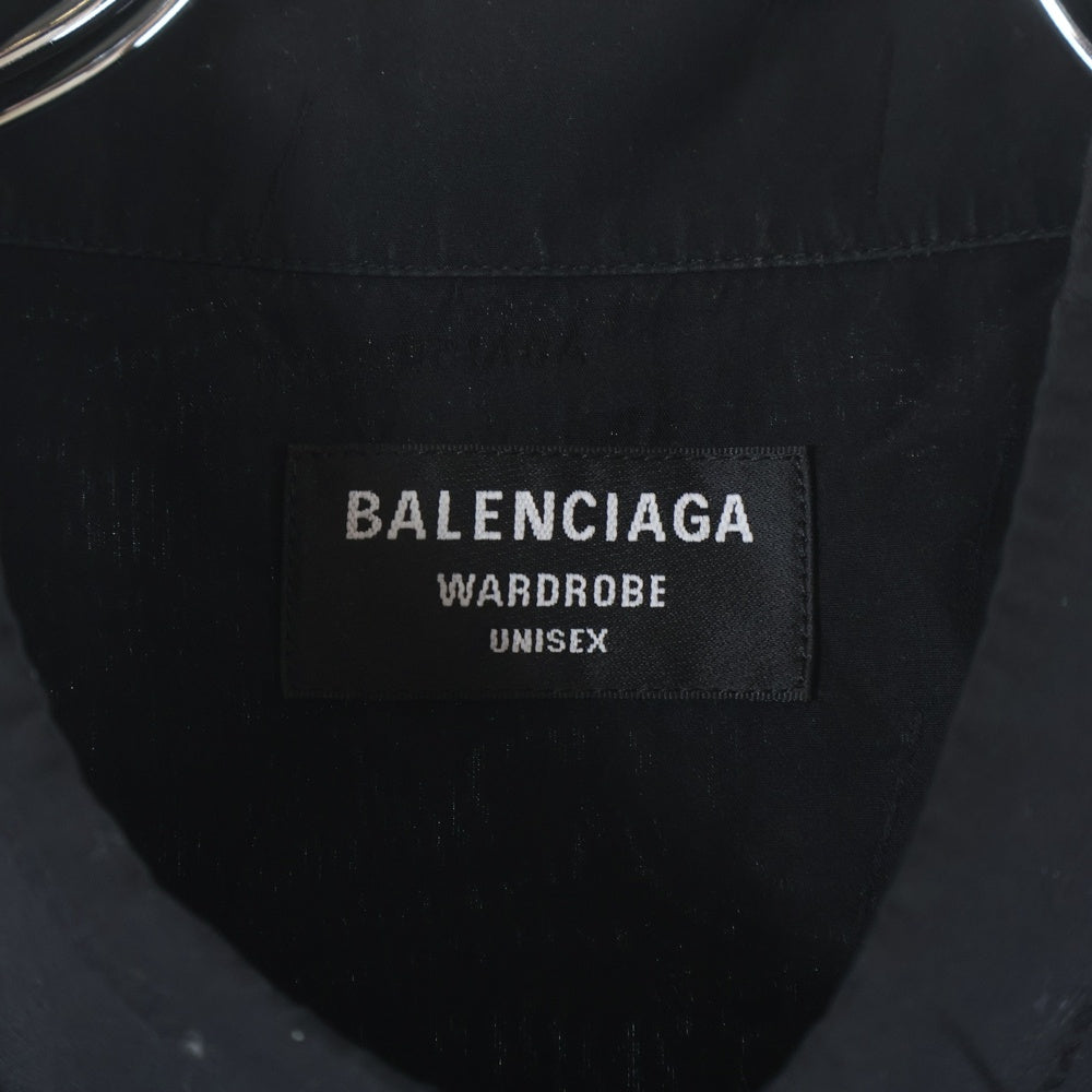 BALENCIAGA(バレンシアガ) Large Fit Shirt シャドーロゴ オーバーサイズ 半袖シャツ ブラック 681702 TLM16