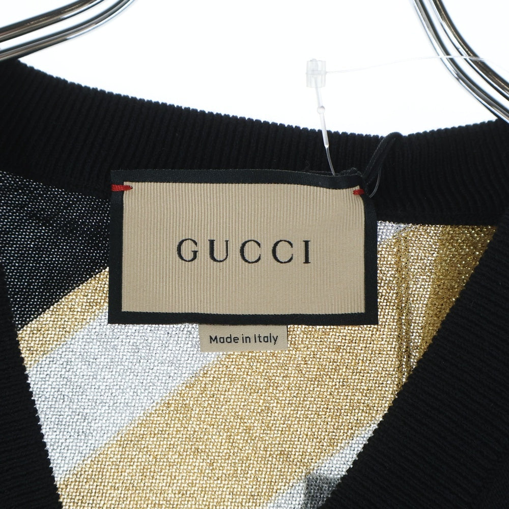 GUCCI(グッチ) 23SS Striped Intarsia Knit Vest ニットベスト マルチ