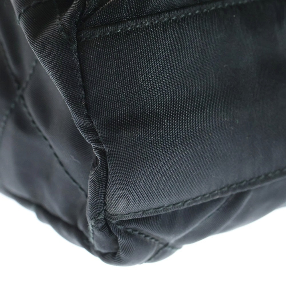 PRADA(プラダ) トライアングルロゴ ナイロン チェーン バッグ ブラック レディース