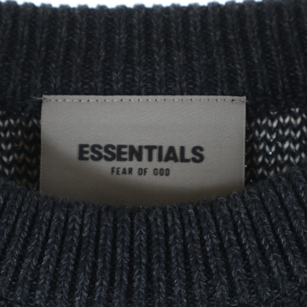 FEAR OF GOD ESSENTIALS(フィアオブゴッド エッセンシャルズ) KNIT SWEATER ロゴクルーネックニットセーター グレー