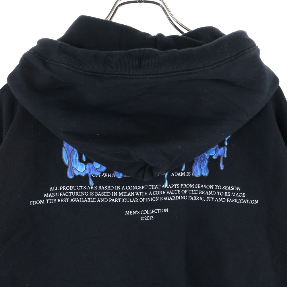 OFF-WHITE(オフホワイト) 21SS Hoodie ロゴプリント プルオーバースウェットパーカー フーディー ブラック OMBB073S21FLE001