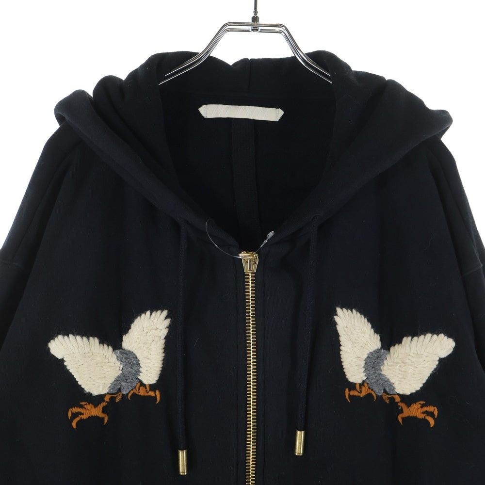 OFF-WHITE(オフホワイト) 16SS Eagle Zip Hoodie イーグル刺繍 ジップアップスウェットパーカー フーディー ブラック
