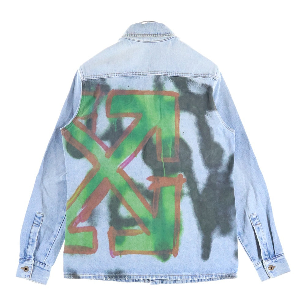 OFF-WHITE(オフホワイト) 19AW Spray Denim Jacket スプレーロゴ デニムジャケット インディゴ OMYD015E19386037