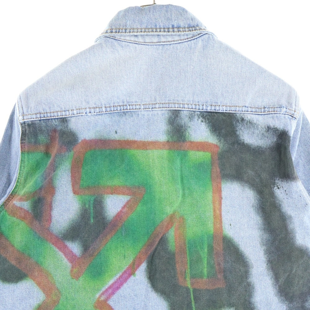 OFF-WHITE(オフホワイト) 19AW Spray Denim Jacket スプレーロゴ デニムジャケット インディゴ OMYD015E19386037