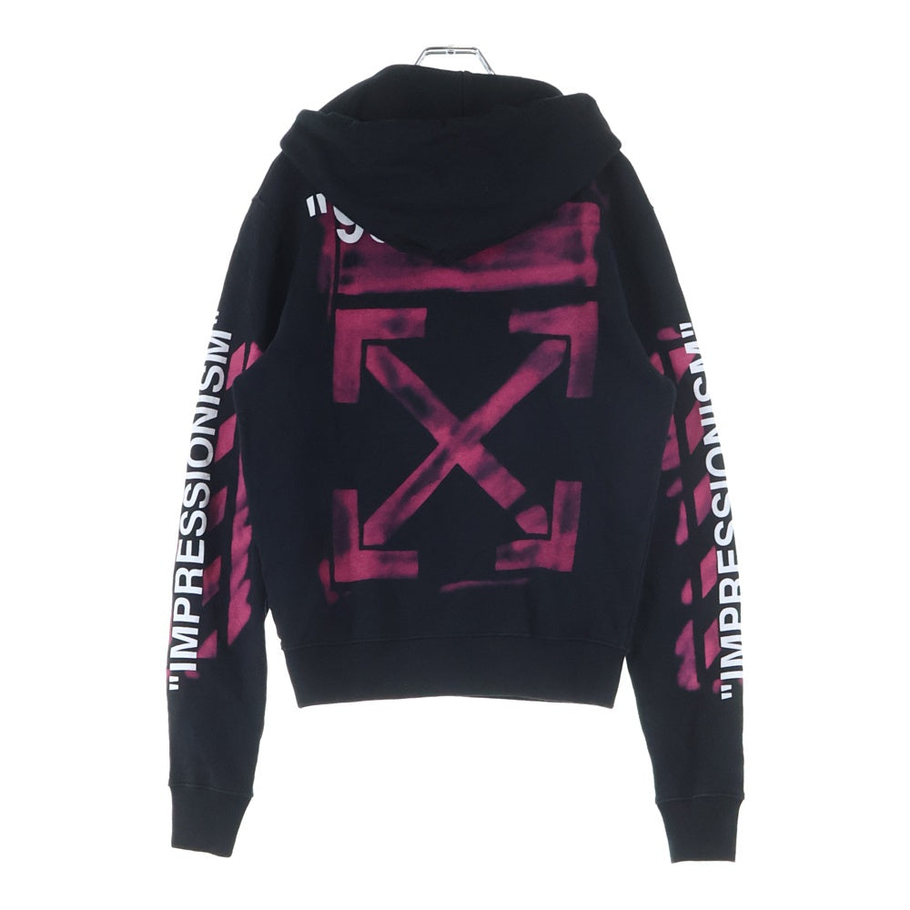 OFF-WHITE(オフホワイト) 19SS Diagonal Stencil Hoodie ステンシル ダイアゴナル プルオーバースウェットパーカー フーディー ブラック OMBB034R19003015