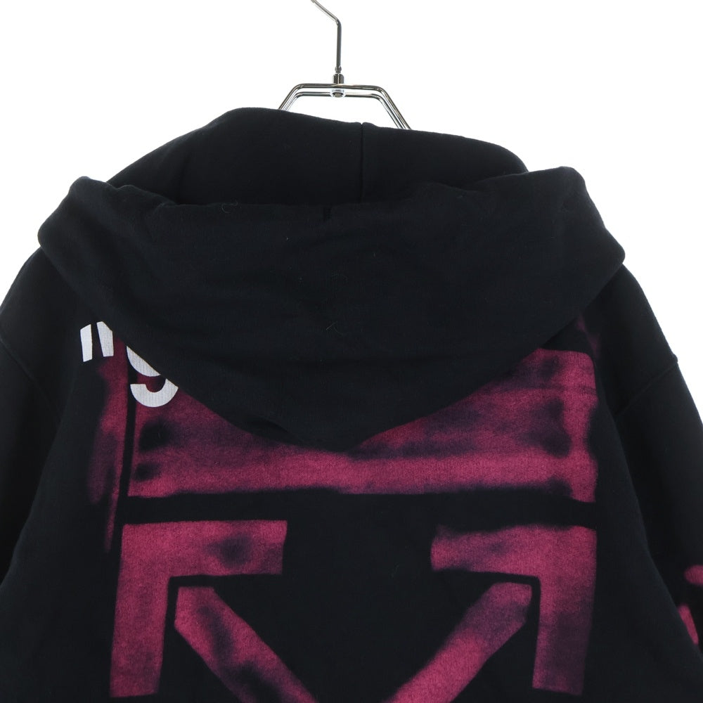 OFF-WHITE(オフホワイト) 19SS Diagonal Stencil Hoodie ステンシル ダイアゴナル プルオーバースウェットパーカー フーディー ブラック OMBB034R19003015