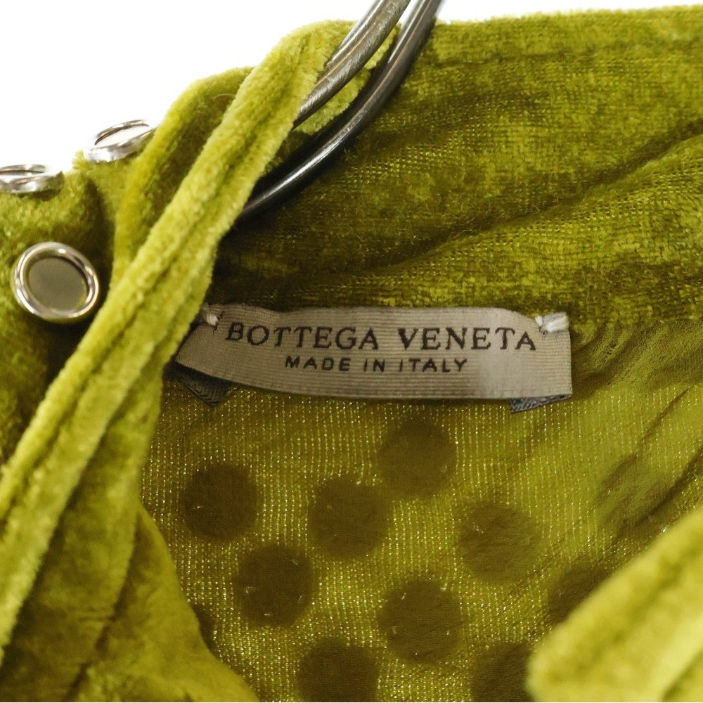 BOTTEGA VENETA(ボッテガヴェネタ) Eyelet Velvet Jumpsuit ラインストーン装飾 ベロアジャンプスーツ グリーン 504459 VEOC0
