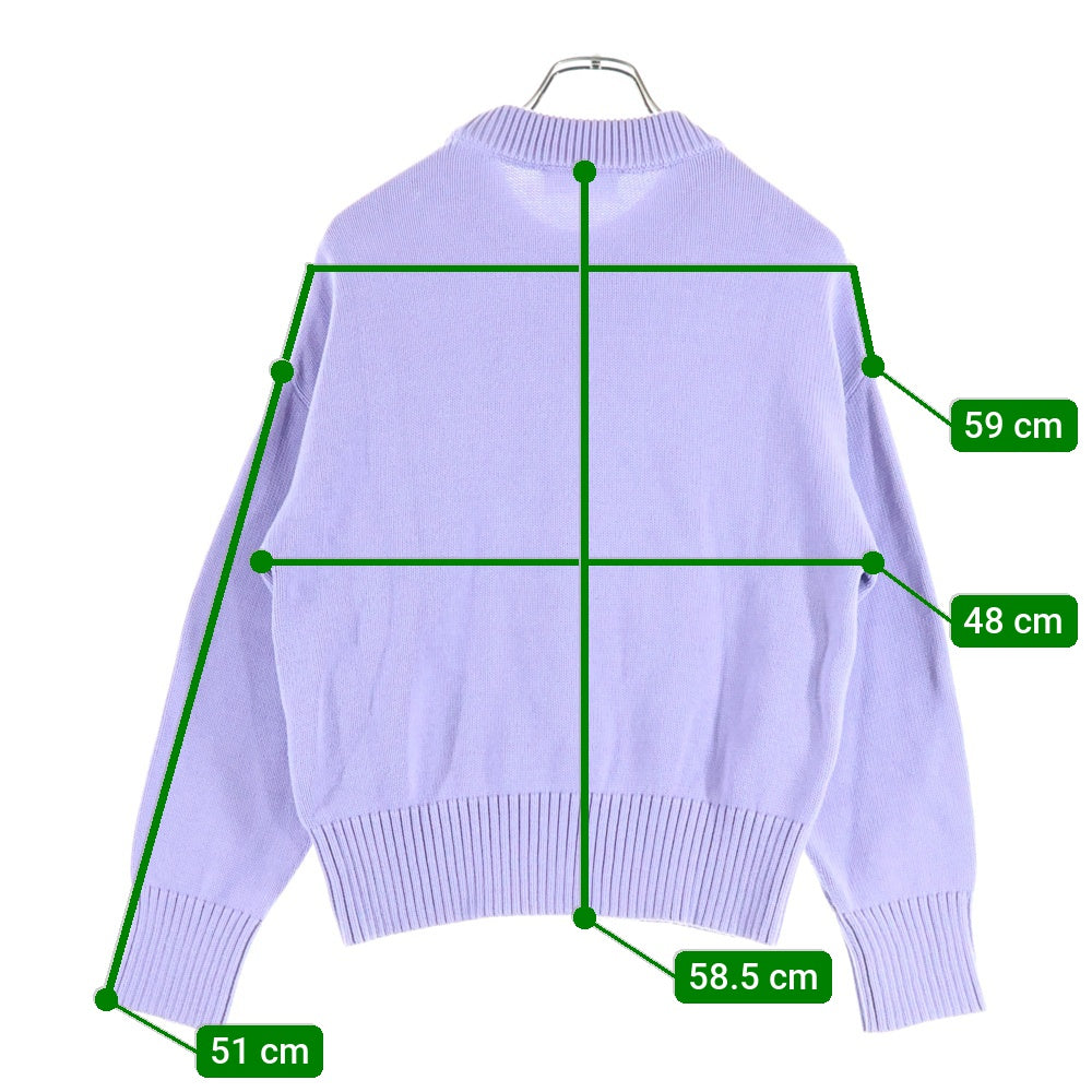 AMI Alexandre Mattiussi(アミアレクサンドルマテュッシ) Knit Sweater ロゴ刺繍 クルーネックウールニットセーター パープル E21FK009.016