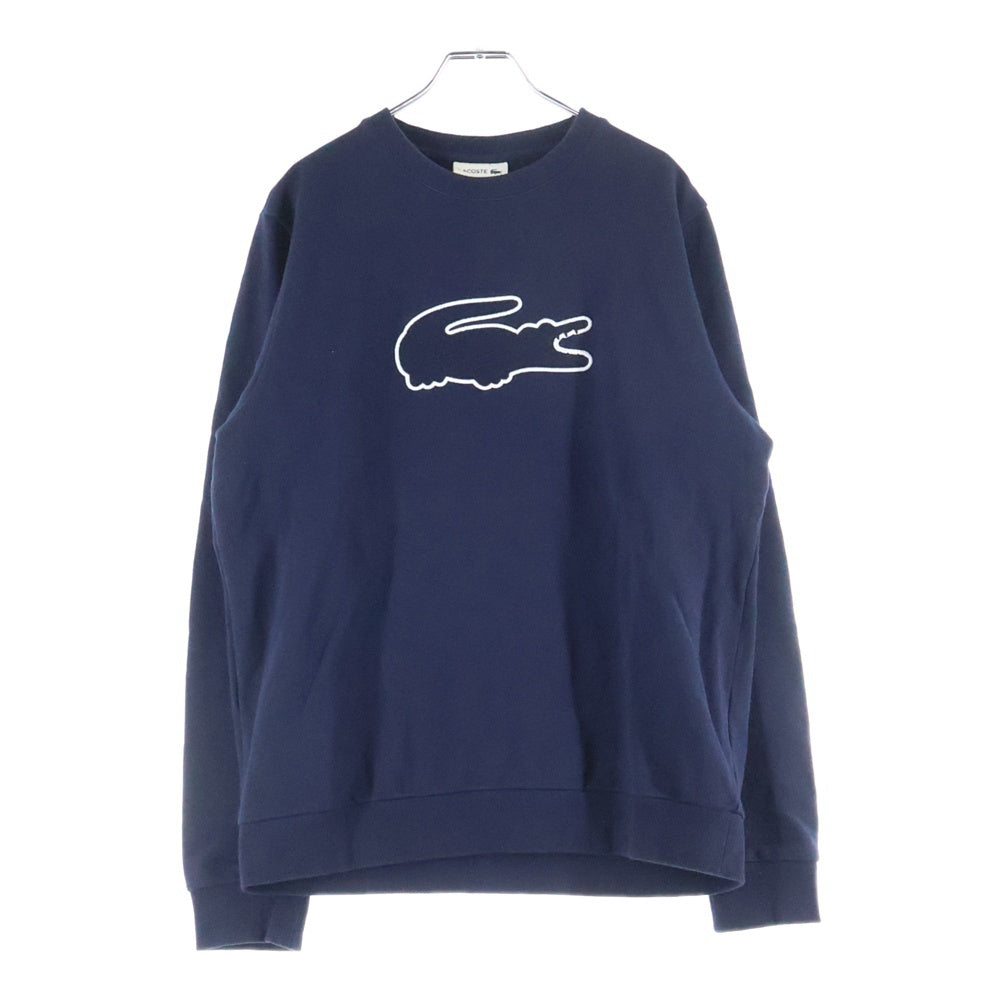 LACOSTE(ラコステ) フロントロゴ刺繍 クルーネックスウェット ネイビー SH388E