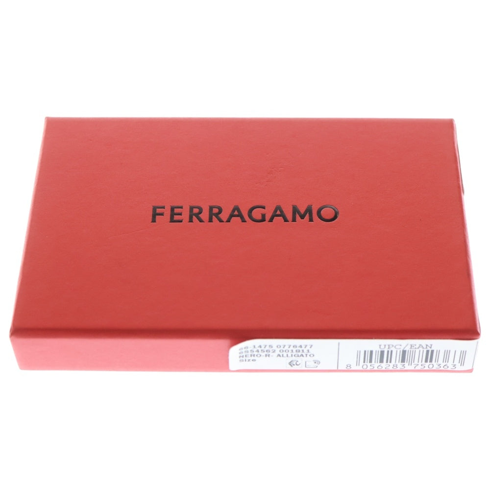 Salvatore Ferragamo(サルヴァトーレ フェラガモ) Aligator Nerr クロコダイル レザーウォレット 財布 ブラック 661454