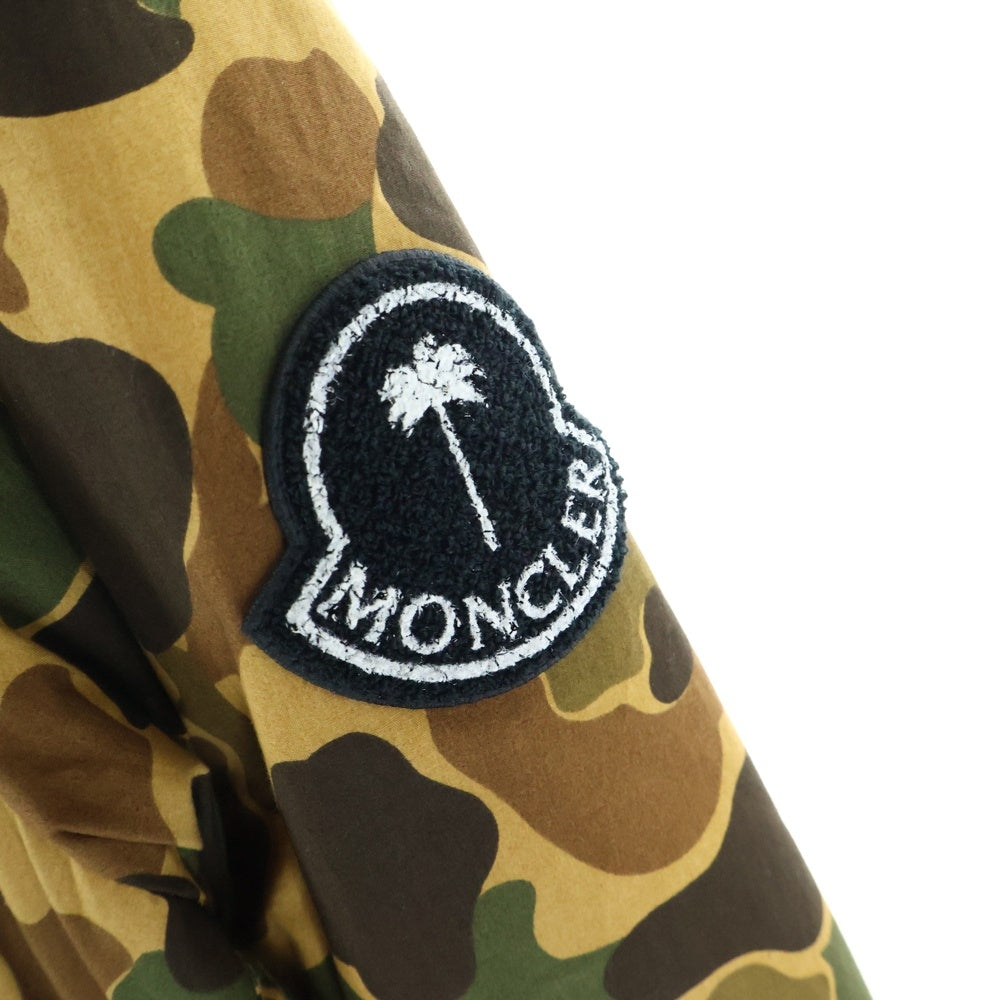 MONCLER GENIUS(モンクレール ジーニアス) ×Palm Angeles TALLAC GIUBBOTTO パームエンジェルス ロゴワッペン カモフラージュ 迷彩ダウンジャケット ロングコート カーキ G209L1C00003 M1358