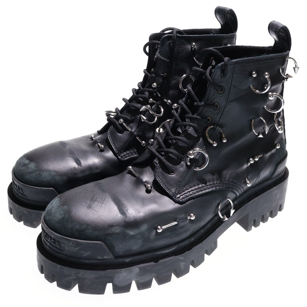 BALENCIAGA(バレンシアガ) STRIKE 20MM ストライクピアーシングレザーブーツ ブラック 763495