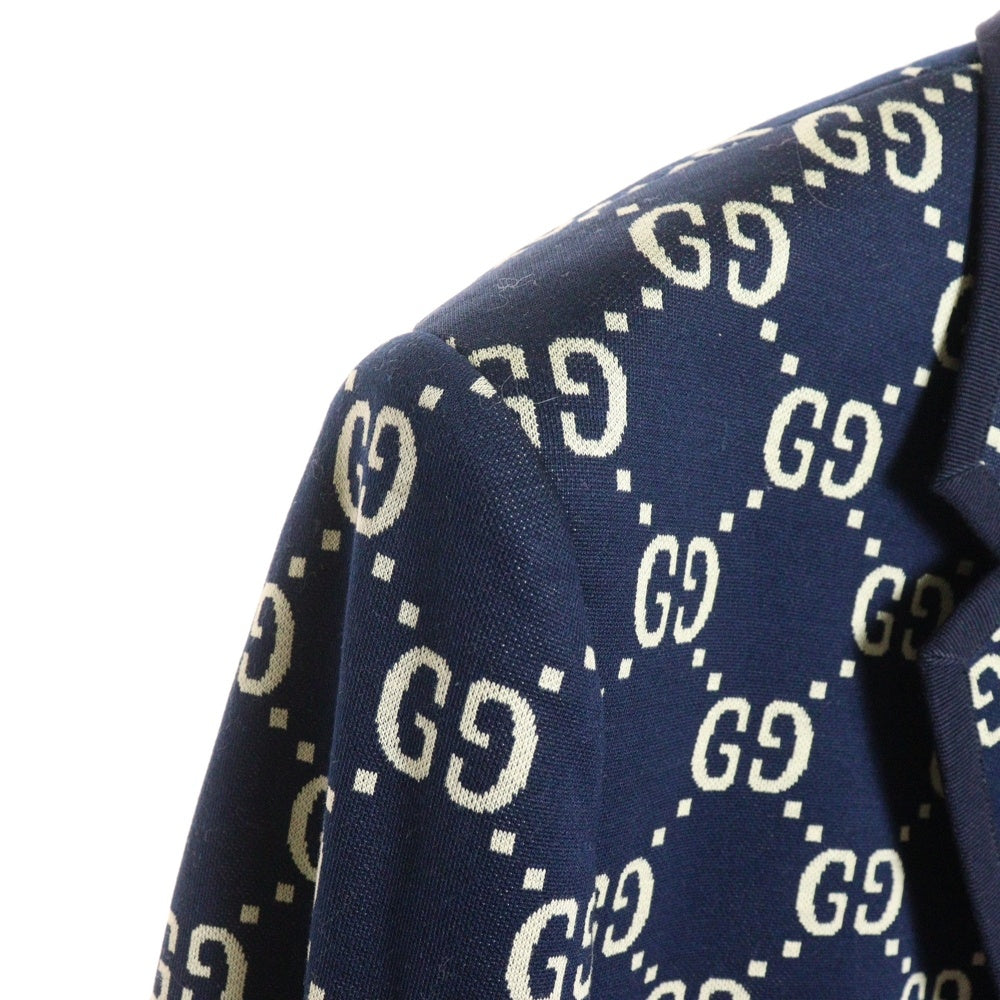 GUCCI(グッチ) GG Jacquard Tailored Jacket GGジャガード 総柄 テーラードジャケット ネイビー 521889 Z372F