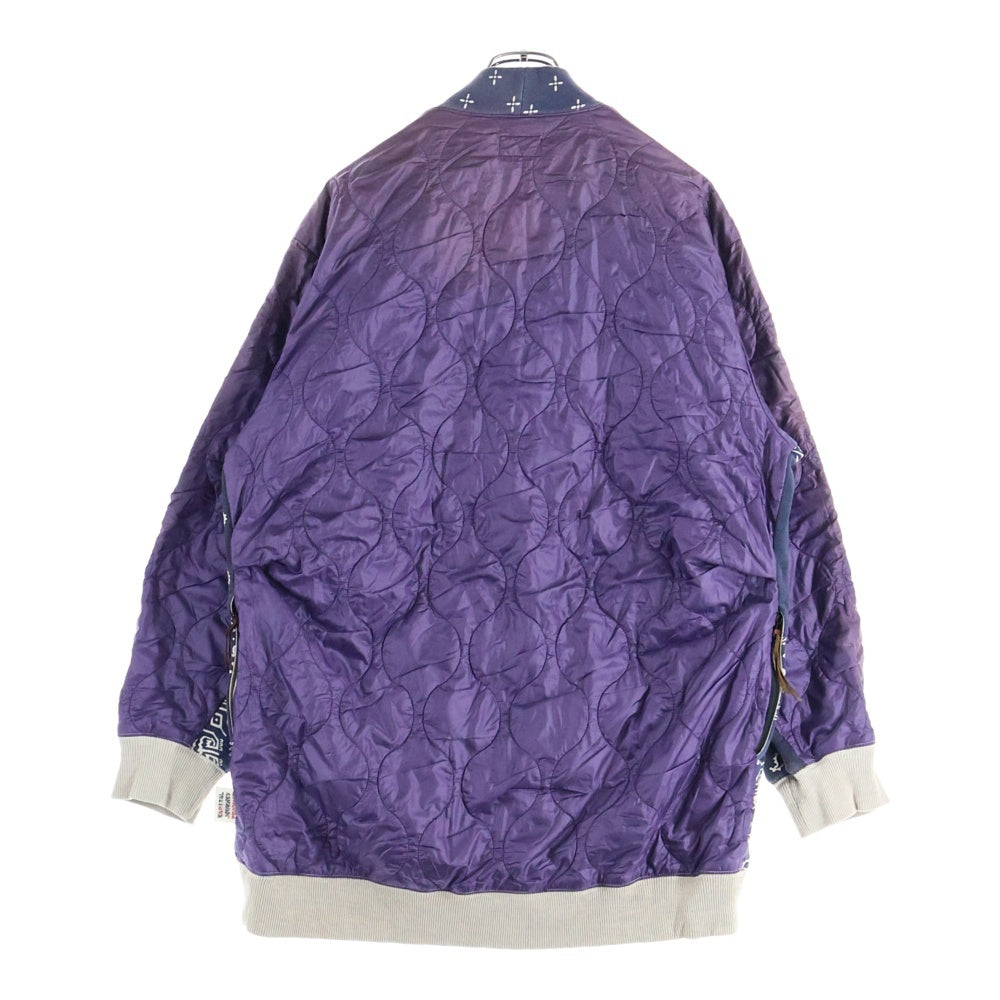 KAPITAL(キャピタル) Bandana Quilted Bivouac Cardigan バンダナ キルティング切替 カーディガン ネイビー K1910LC072