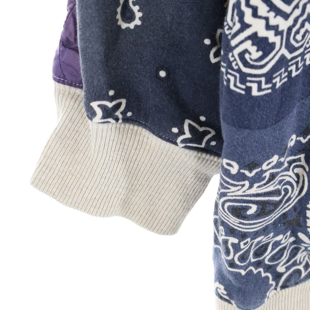 KAPITAL(キャピタル) Bandana Quilted Bivouac Cardigan バンダナ キルティング切替 カーディガン ネイビー K1910LC072