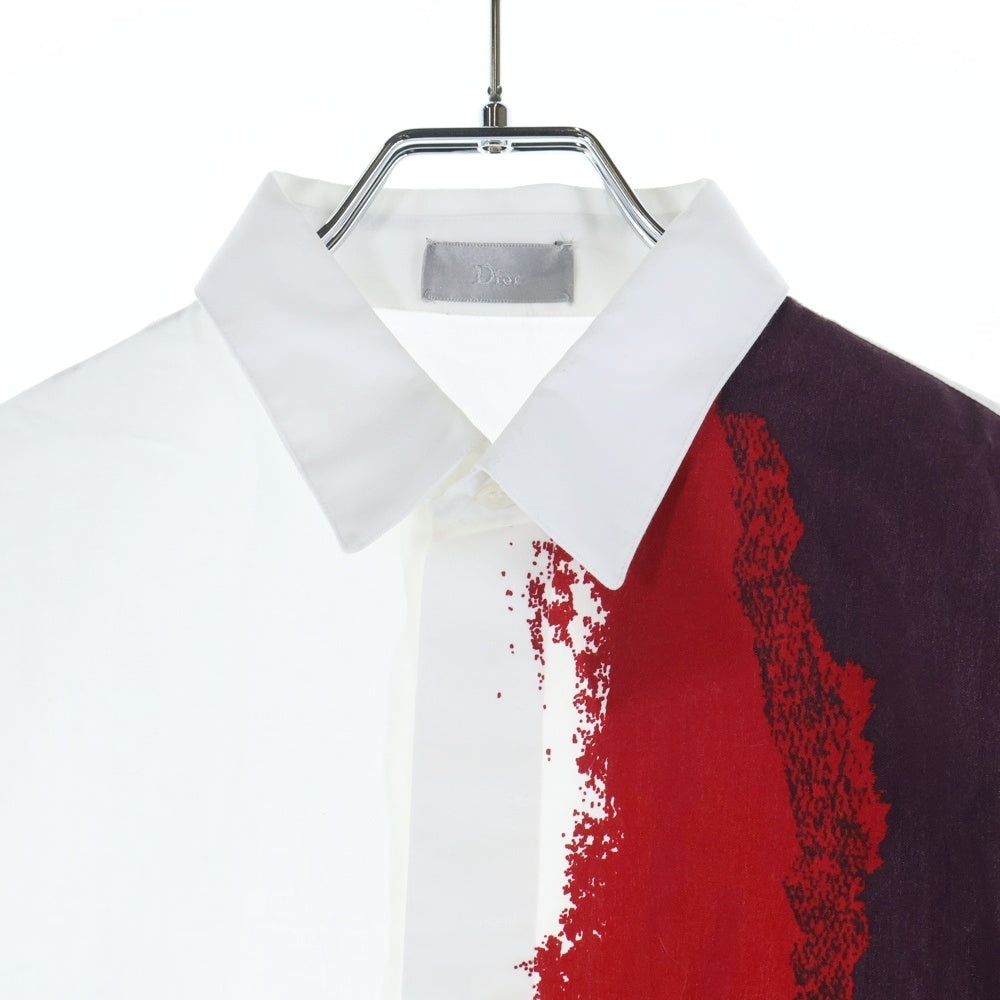 Dior HOMME(ディオールオム) 17SS Paint Shirt ペイント 長袖比翼シャツ ホワイト 433C529A3928
