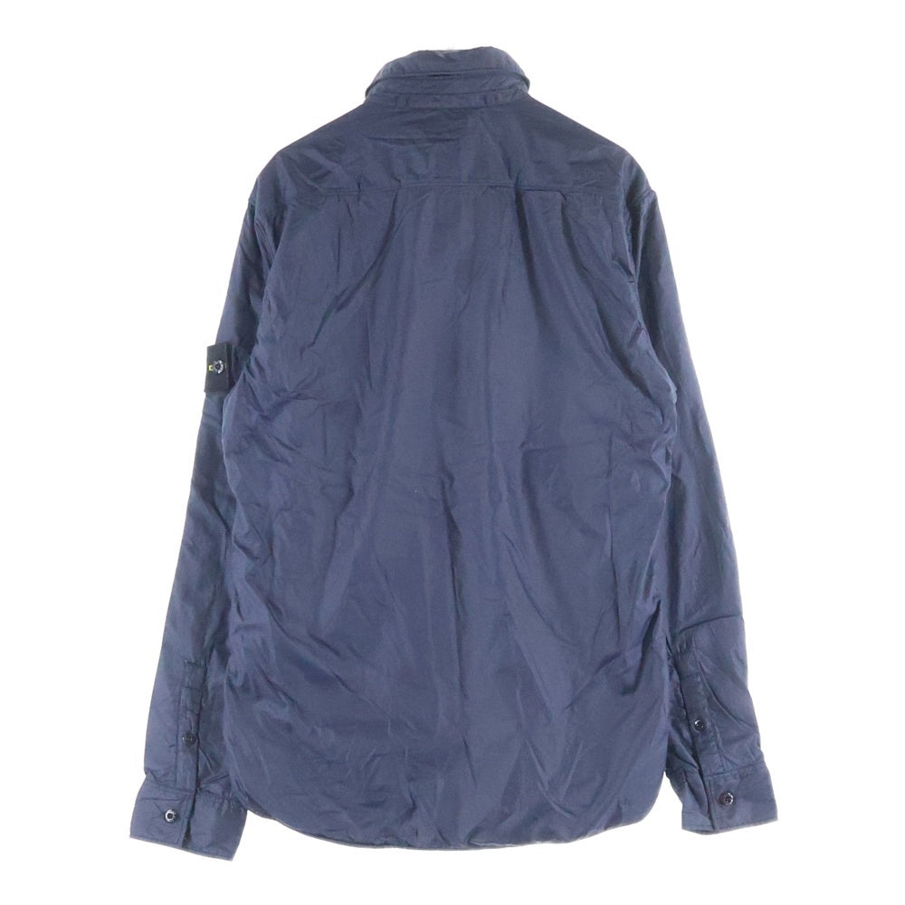 STONE ISLAND(ストーンアイランド) Nylon Buttoned Up Shirt ロゴワッペン ナイロンシャツジャケット ネイビー 57151F311