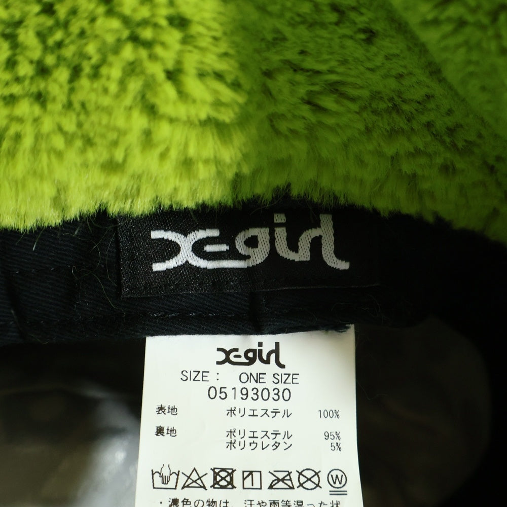 X-GIRL(エックスガール) FAUX FUR BUCKET HAT フェイクファーバケットハット グリーン 05193030 レディース
