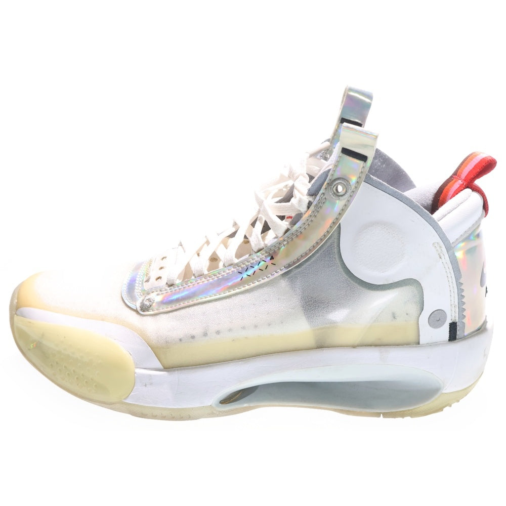 NIKE(ナイキ) AIR JORDAN XXXIV PF エアジョーダン34 PF ハイカットスニーカー ホワイト/シルバー US8/26cm BQ3381-101