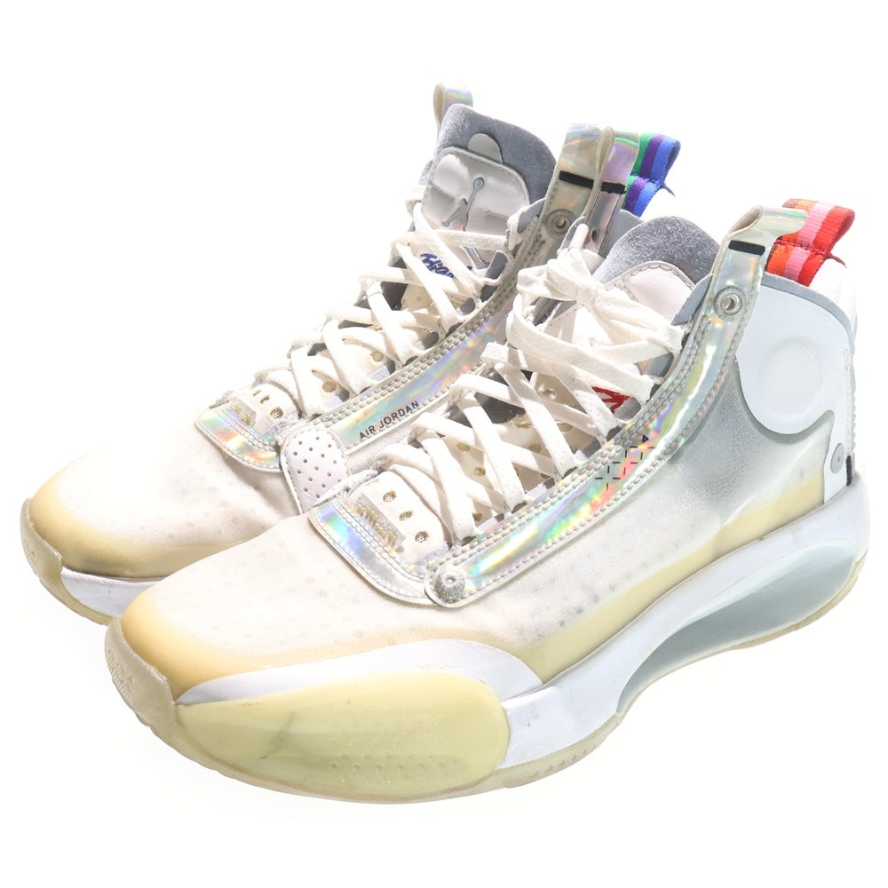 NIKE(ナイキ) AIR JORDAN XXXIV PF エアジョーダン34 PF ハイカットスニーカー ホワイト/シルバー US8/26cm BQ3381-101