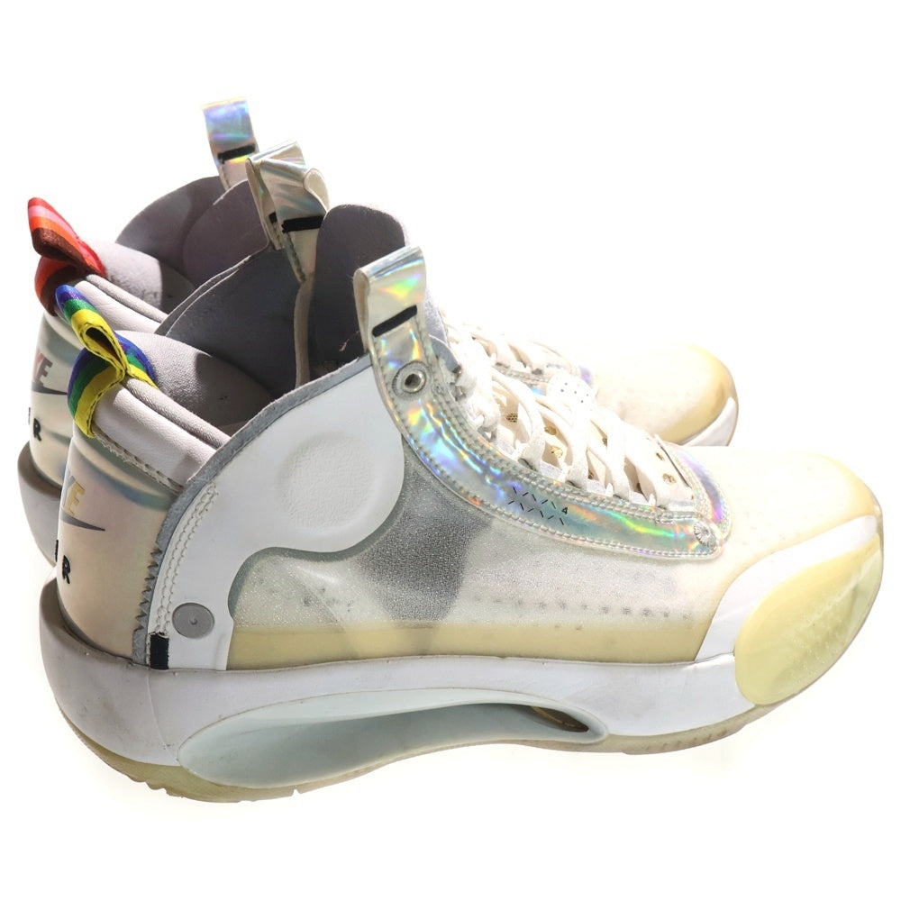 NIKE(ナイキ) AIR JORDAN XXXIV PF エアジョーダン34 PF ハイカットスニーカー ホワイト/シルバー US8/26cm BQ3381-101