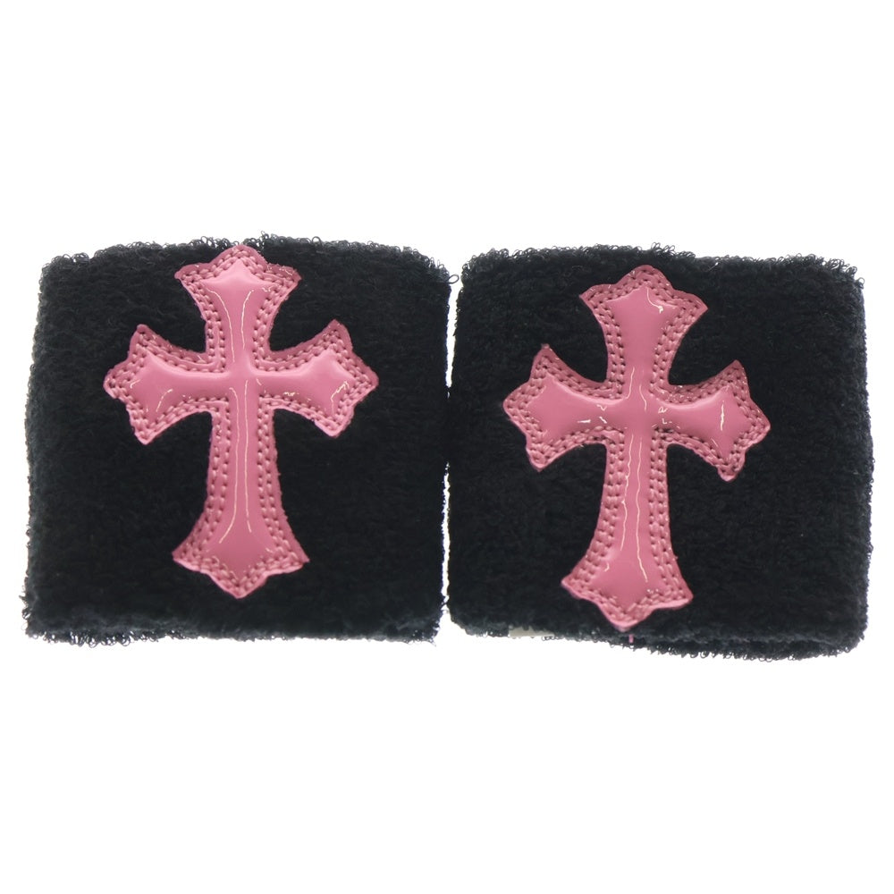 CHROME HEARTS(クロムハーツ) SWEATBAND WRIST クロスパッチリストバンド ブラック/ピンク