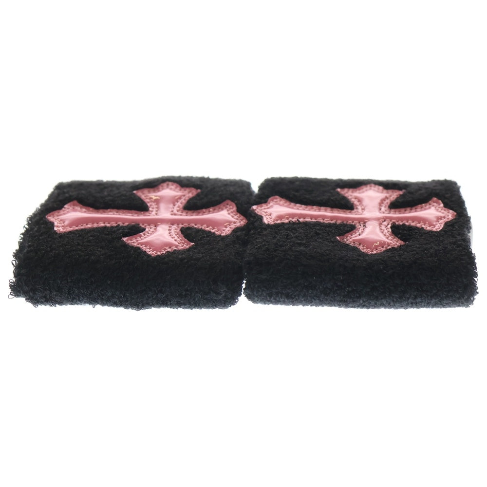 CHROME HEARTS(クロムハーツ) SWEATBAND WRIST クロスパッチリストバンド ブラック/ピンク