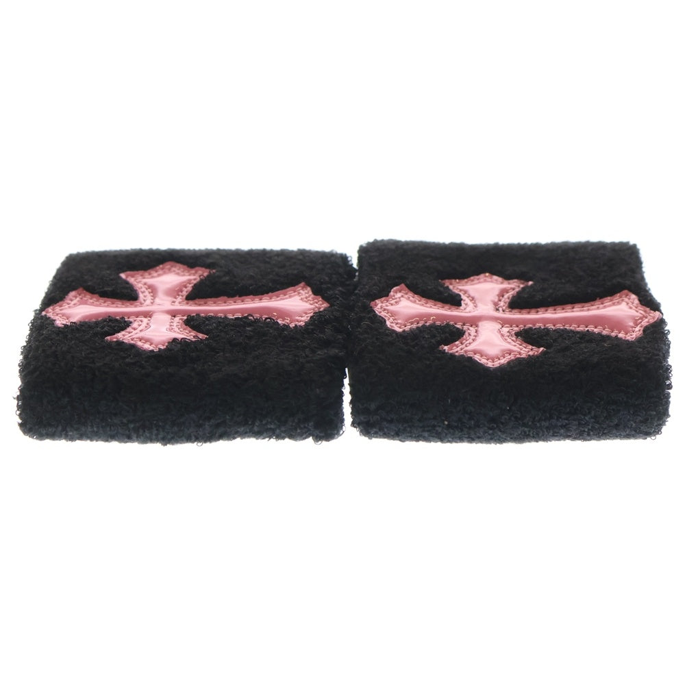 CHROME HEARTS(クロムハーツ) SWEATBAND WRIST クロスパッチリストバンド ブラック/ピンク
