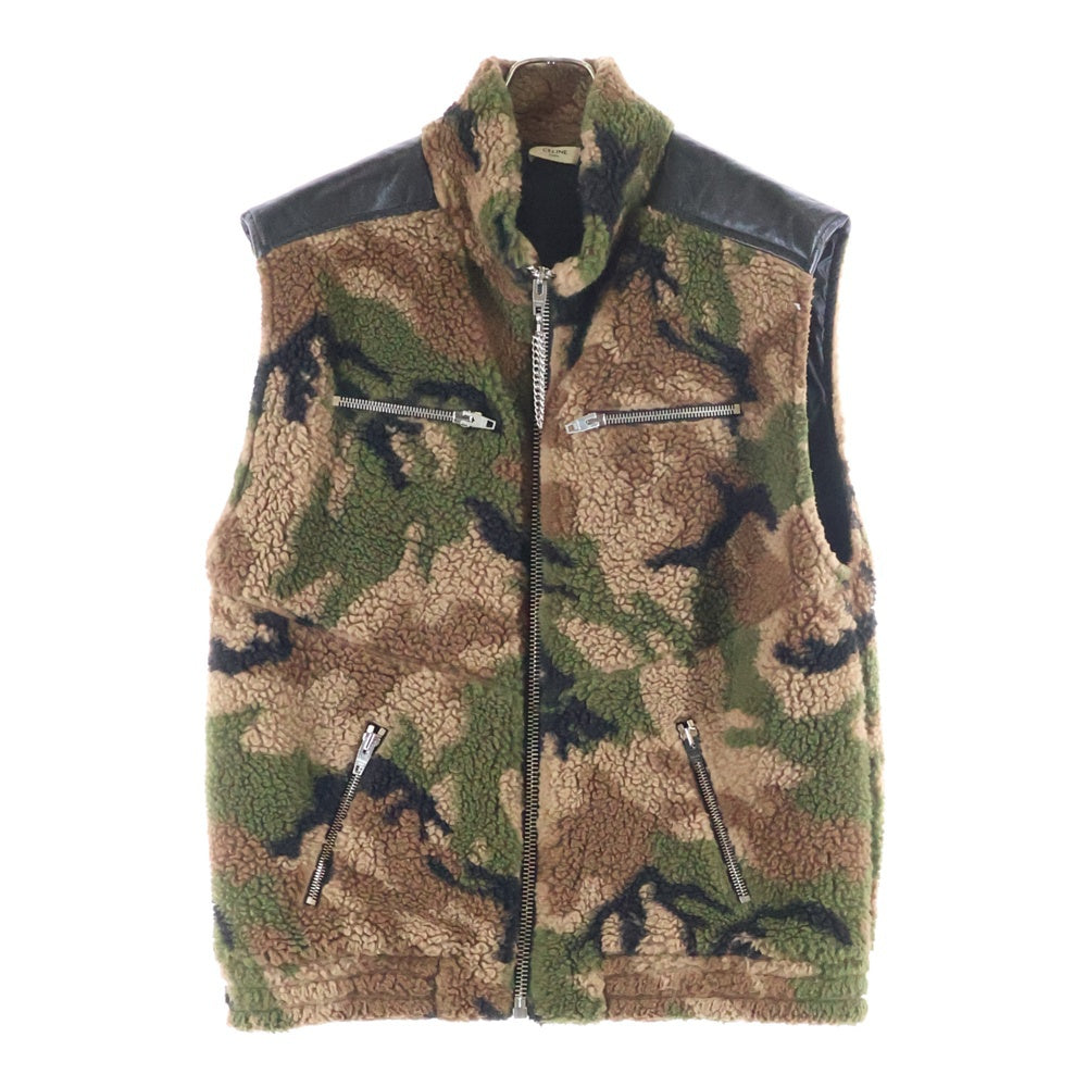 CELINE(セリーヌ) CAMO FLEECE VEST カモ フリース ベスト ブラウン/グリーン 2Y306893L