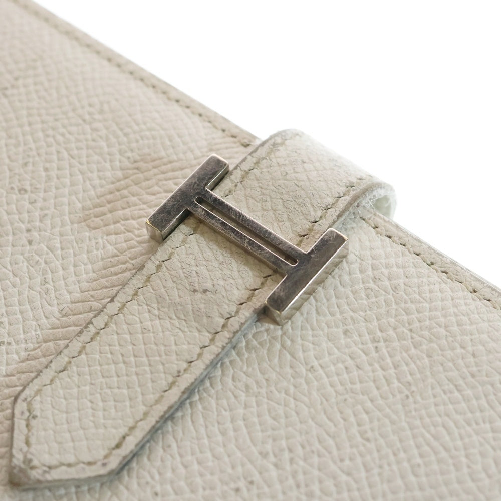 HERMES(エルメス) ベアンスフレ ロングウォレット 長財布 カードケース シルバー金具 □K刻印 ホワイト レディース