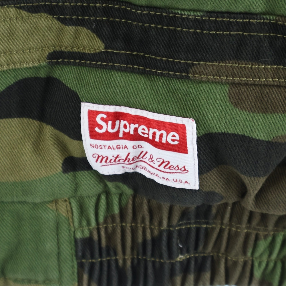 SUPREME(シュプリーム) 24AW Mitchell & Ness Twill Stadium Jacket ミッチェルアンドネス ツイルスタジアムジャケット カモフラージュ 迷彩ジャケット フーディー カーキ