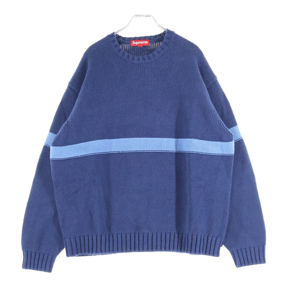 SUPREME(シュプリーム) 25SS Tonal Applique Sweater トーナルアップリケ クルーネックニットセーター ネイビー