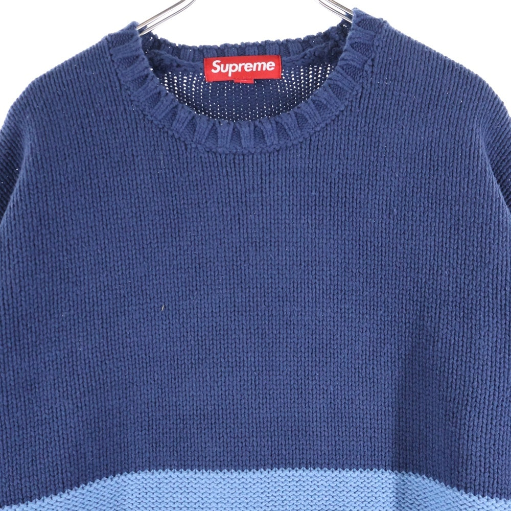 SUPREME(シュプリーム) 25SS Tonal Applique Sweater トーナルアップリケ クルーネックニットセーター ネイビー