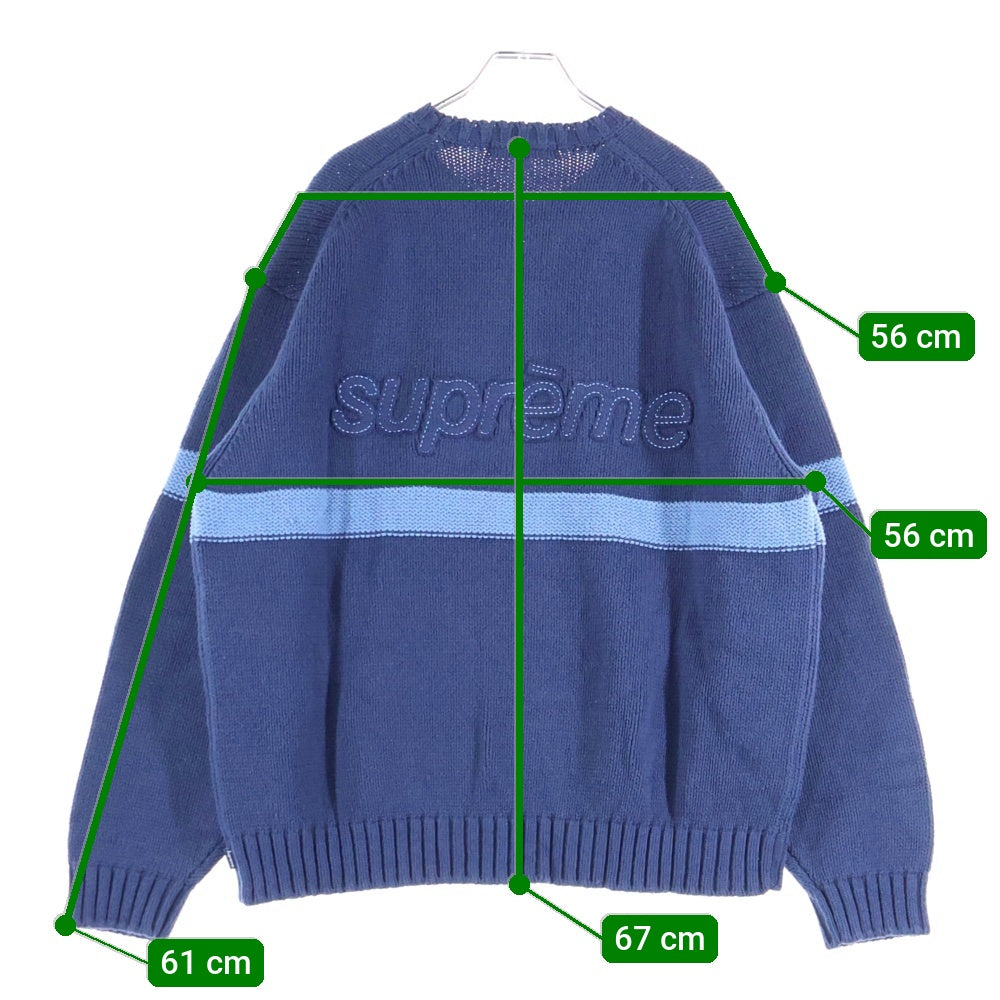 SUPREME(シュプリーム) 25SS Tonal Applique Sweater トーナルアップリケ クルーネックニットセーター ネイビー
