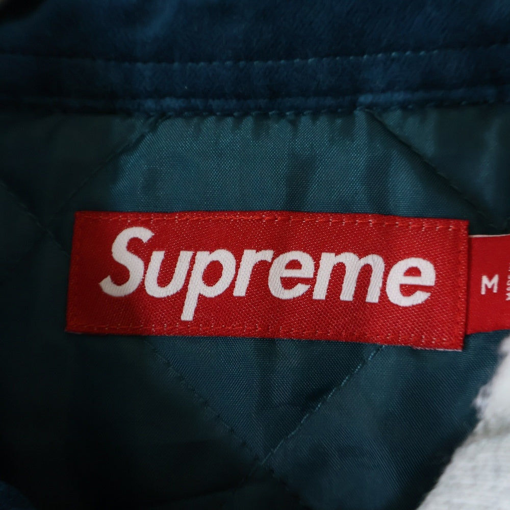SUPREME(シュプリーム) 25AW Quilted Lined Hooded Velvet Shirt キルティング ラインド ベロアフードシャツ 長袖シャツ グリーン