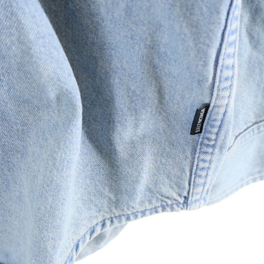 BALENCIAGA(バレンシアガ) 19SS Back Logo Denim Shirt バックロゴオーバーサイズデニムシャツ インディゴ 557578 TYE24