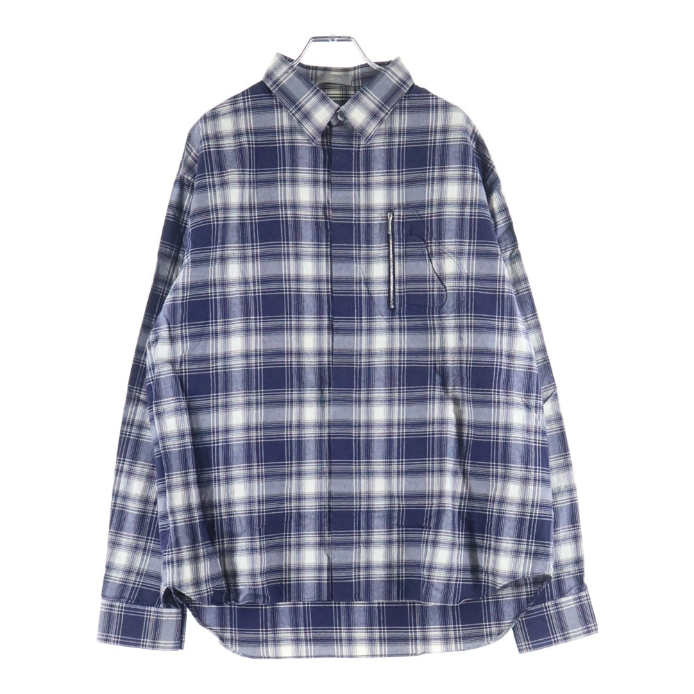 DIOR(ディオール) フロントサドルポケット付き チャック長袖シャツ ネイビー 013C523A4746