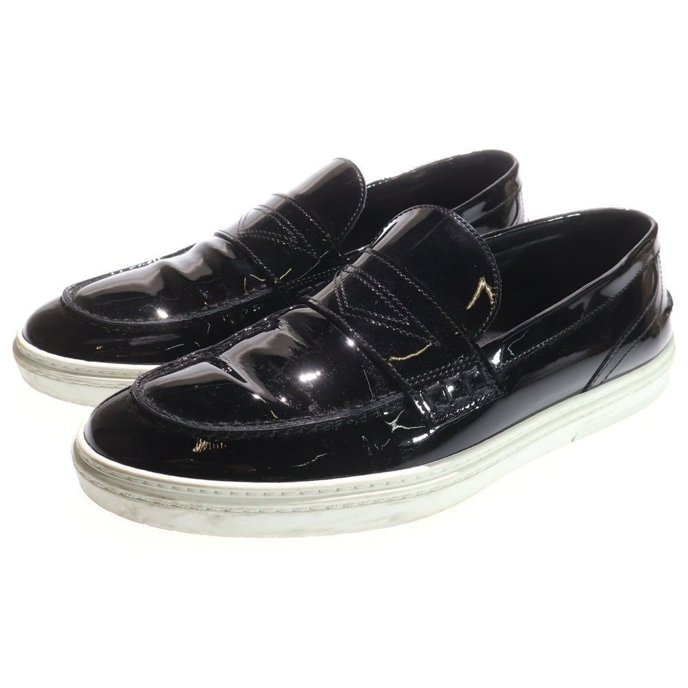 JIMMY CHOO(ジミーチュウ) バックロゴ パテントレザーローファー ブラック