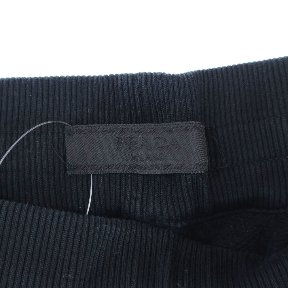 PRADA(プラダ) トライアングルロゴ シンボルプリント スウェットハーフパンツ ブラック UJP195 S221 1010