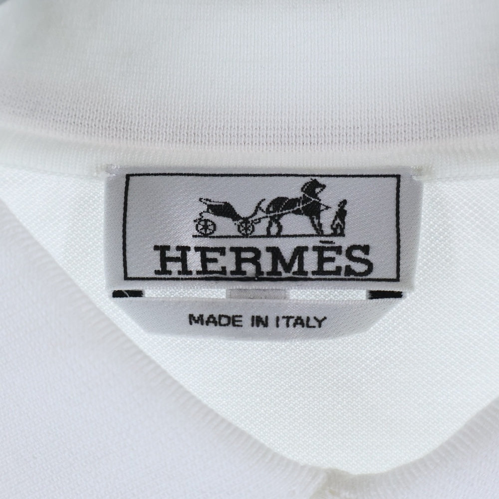 HERMES(エルメス) Piqures Sellier Polo Shirt ピクレス セリエ ポロシャツ ホワイト