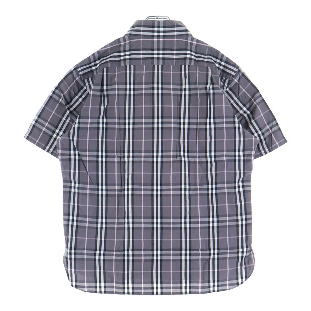 BURBERRY BLUE LABEL(バーバリーブルーレーベル) ホースロゴ チェック 半袖シャツ パープル